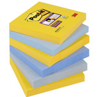 Karteczki Post-it Super Sticky 76x76mm (654-6SS-NY) mix kolorów (6x90)